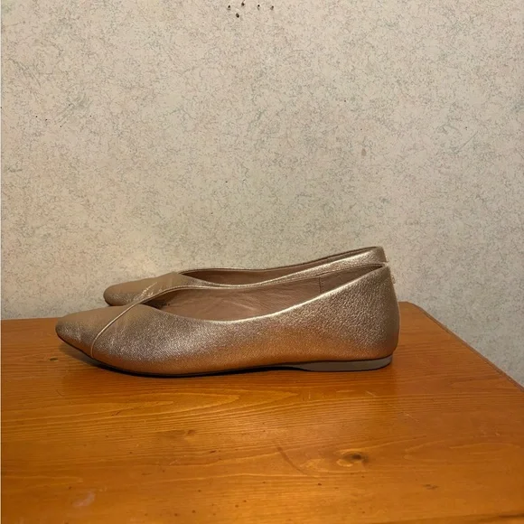 Birdies The Goldfinch Pointed Toe Flats Metallic Gold Leather Women’s 7.5 - Picture 2 of 9